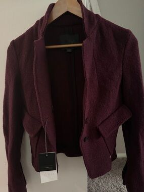 ZARA Women's Burgundy Structured Blazer
